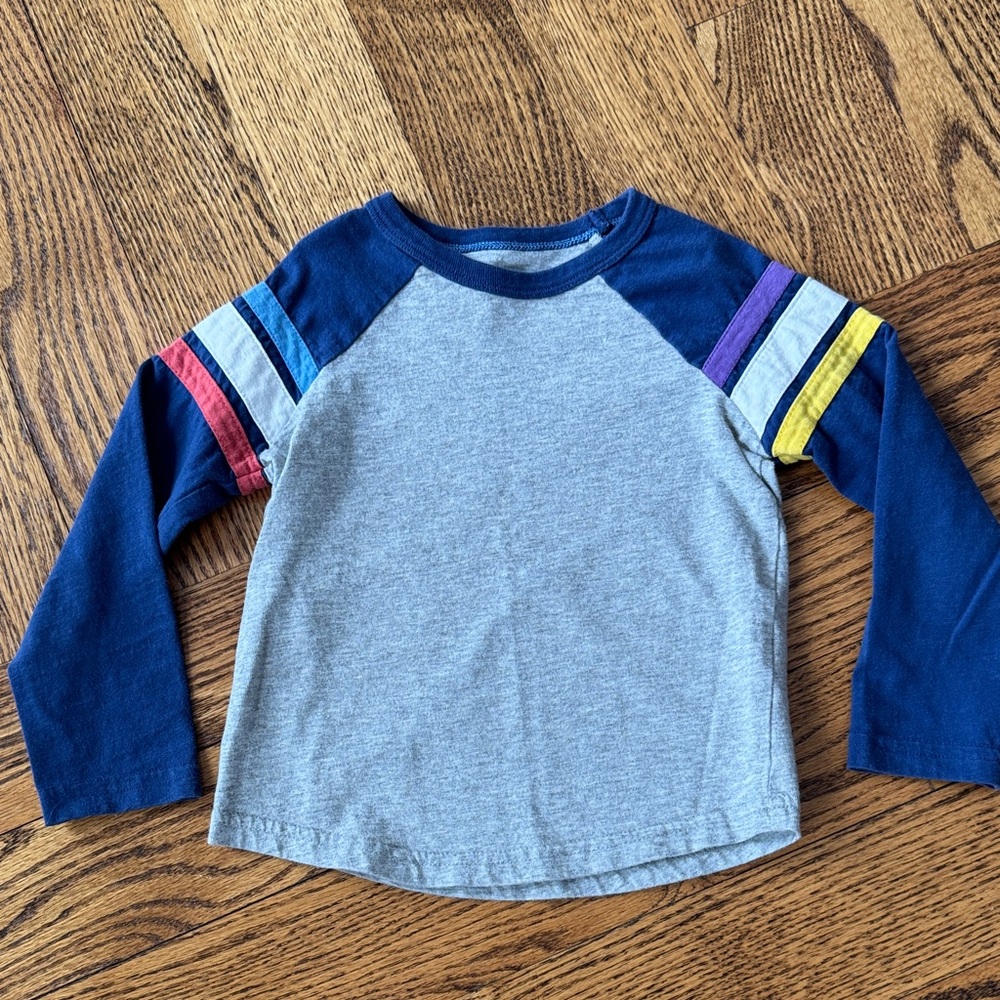 Mini Boden Navy and Gray Long Sleeve Tee
